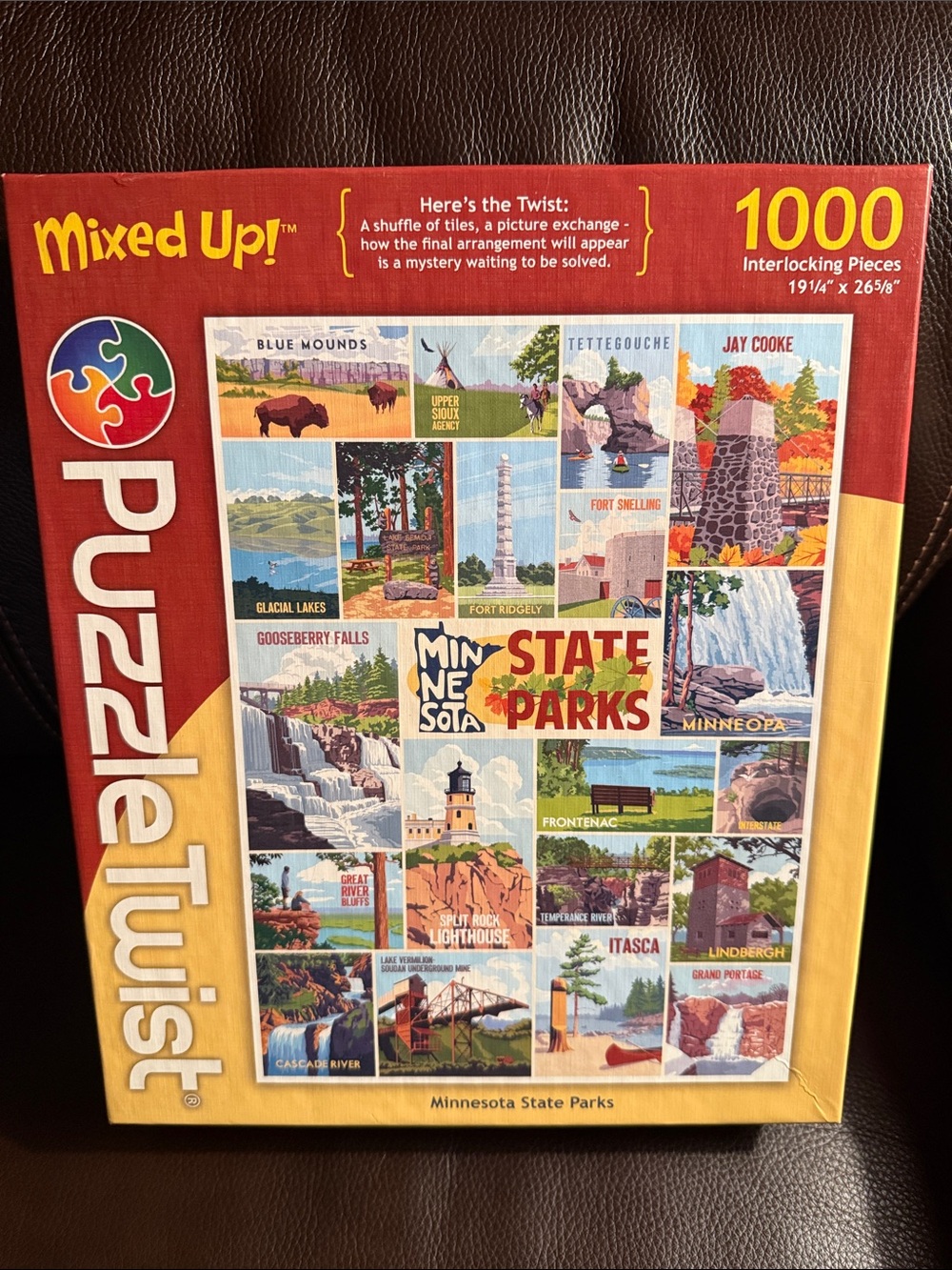 Mixed Up ! Minnesota State Parks jigsaw Puzzle. 1000 pieces. Complete